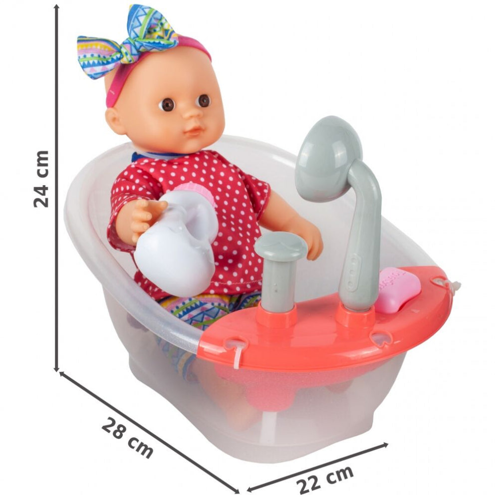 Bebelus cu cadita si accesorii de baie, MalPlay 108255