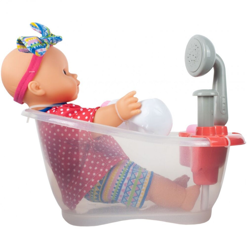 Bebelus cu cadita si accesorii de baie, MalPlay 108255