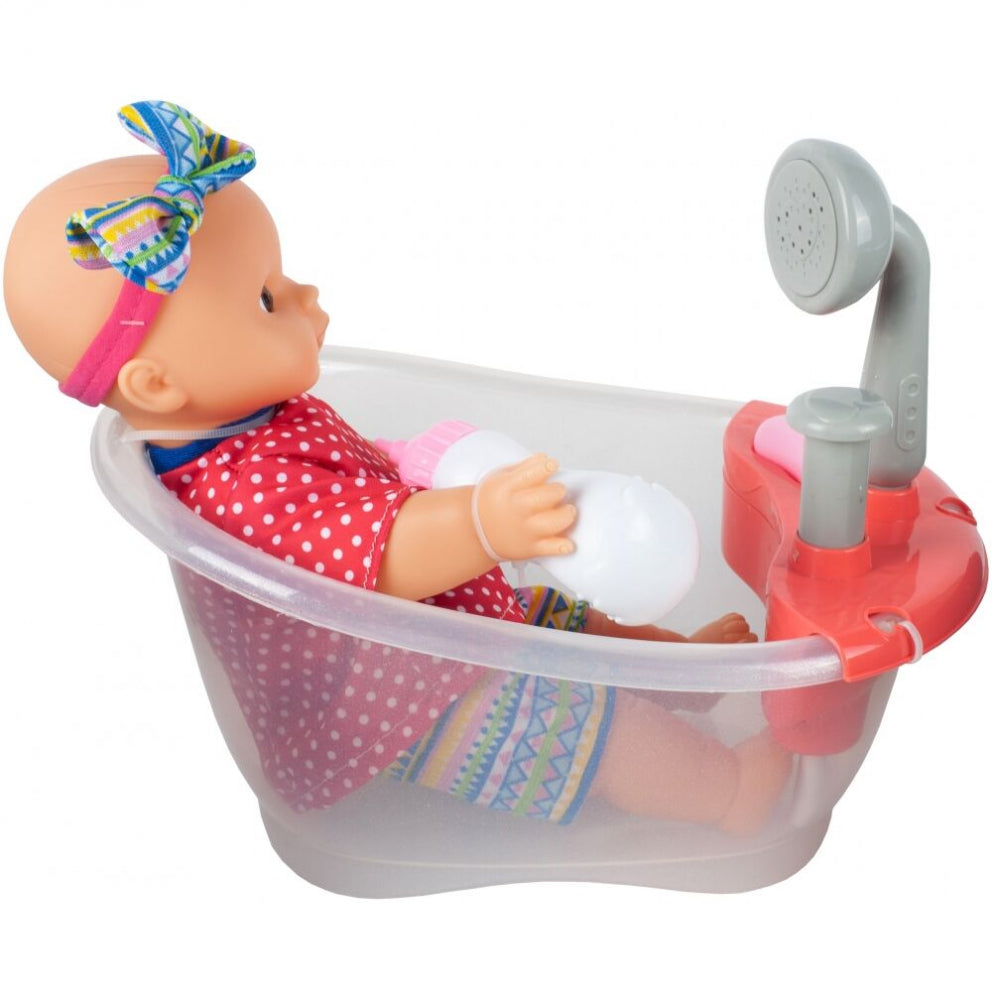 Bebelus cu cadita si accesorii de baie, MalPlay 108255