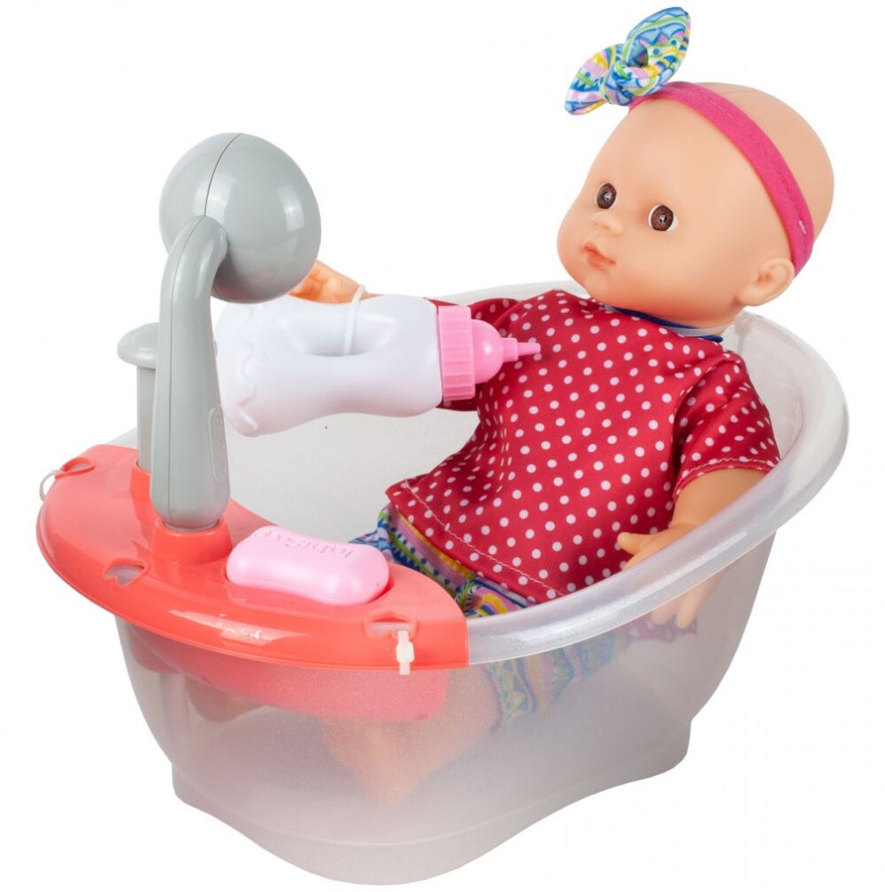 Bebelus cu cadita si accesorii de baie, MalPlay 108255