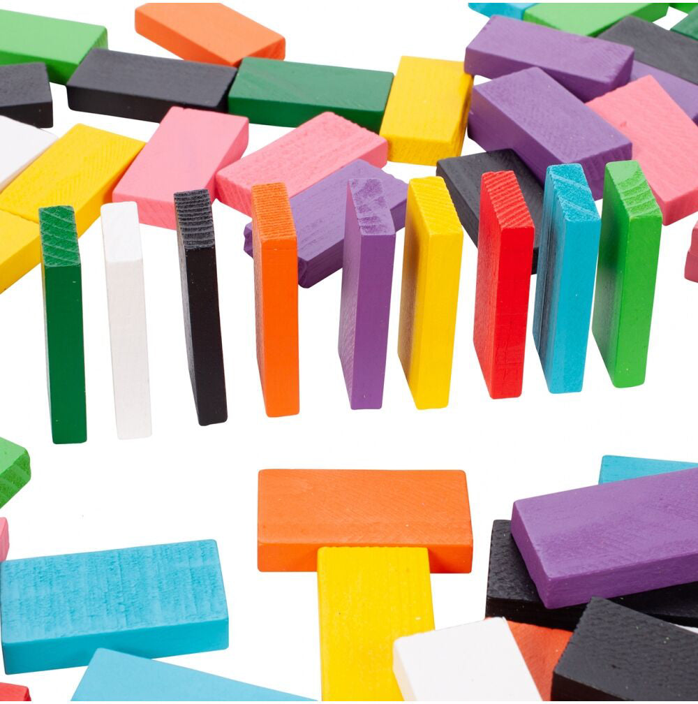 Set cuburi domino pentru copii, cutie depozitare inclusa, 200 piese, MalPlay 108036