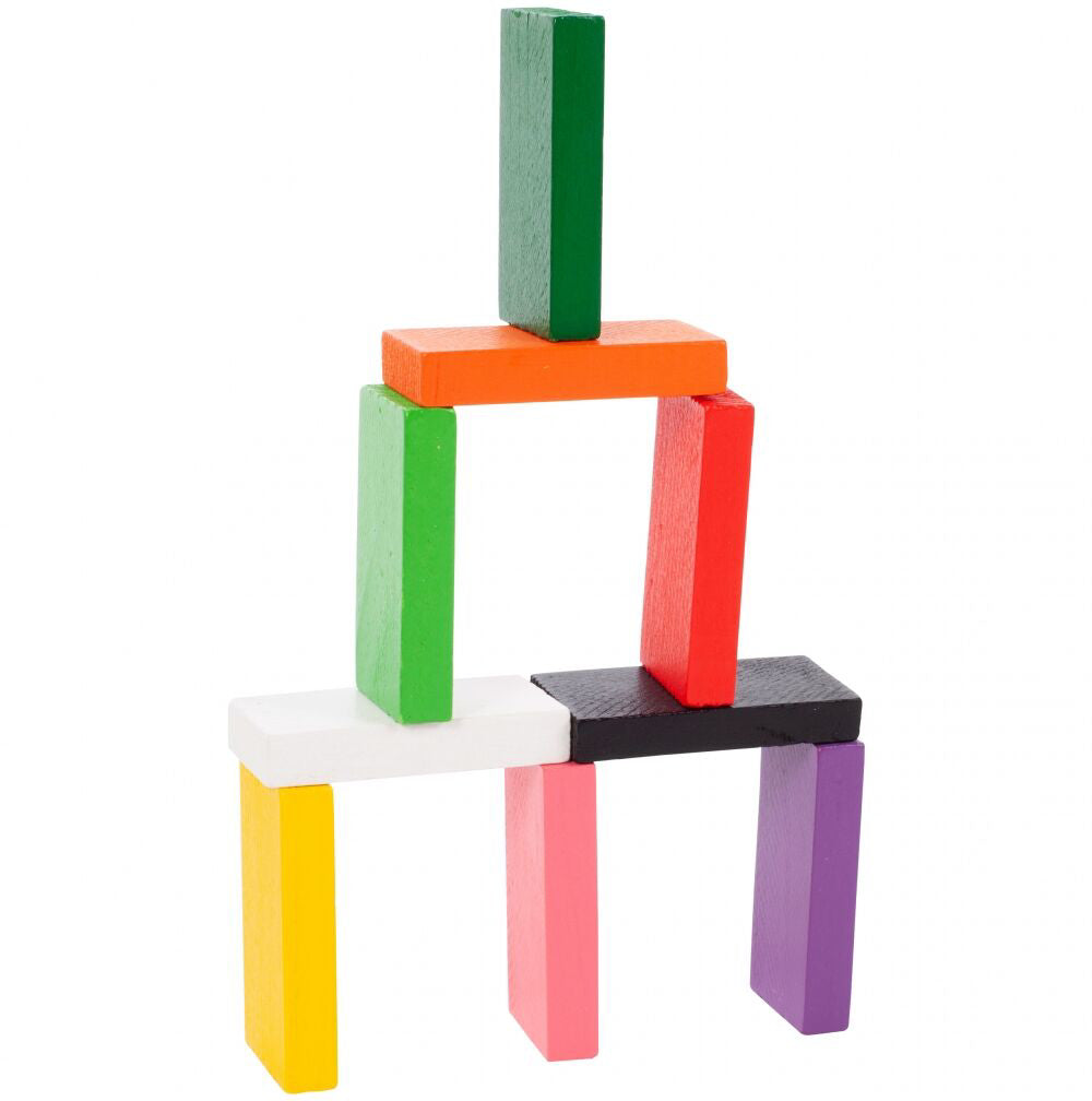 Set cuburi domino pentru copii, cutie depozitare inclusa, 200 piese, MalPlay 108036