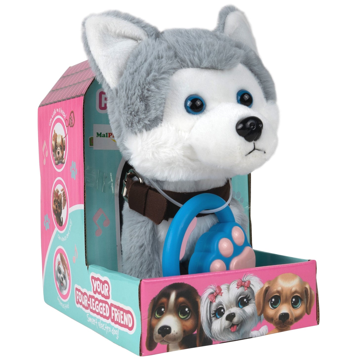 Caine husky interactiv cu lesa si telecomanda, MalPlay 109439