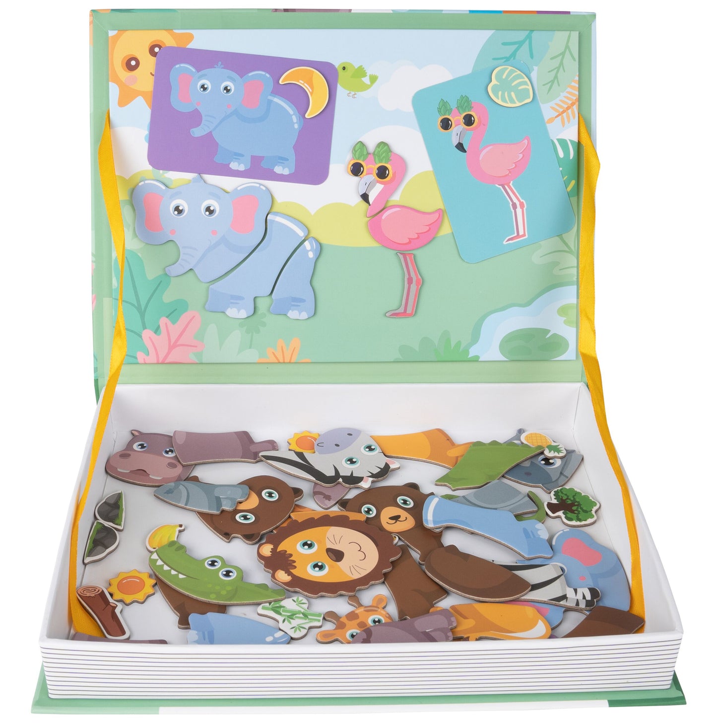 Puzzle magnetic cu animale, 26.5 x 19 x 4 cm, Multicolor, MalPlay 109827