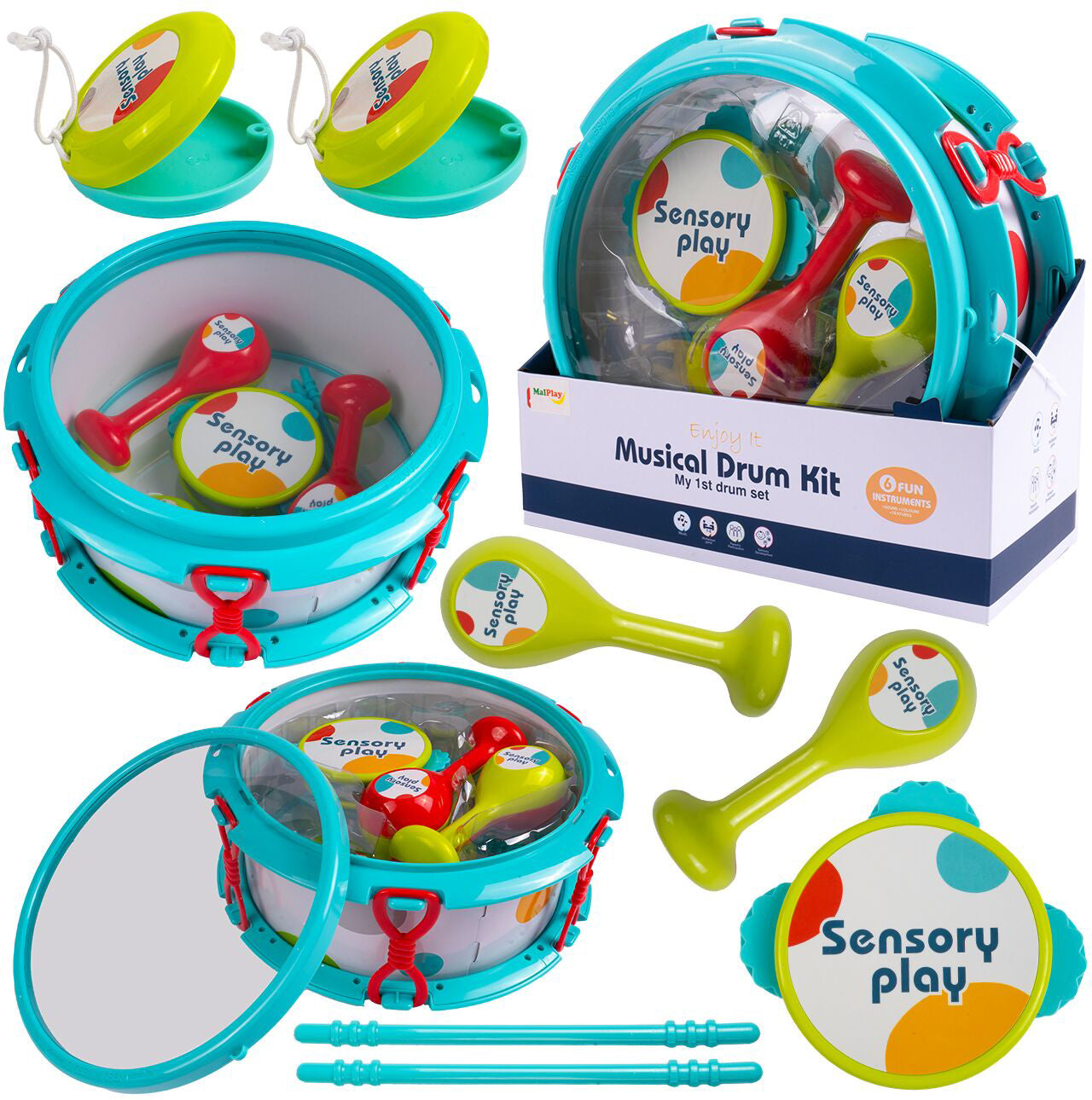 Set 4 instrumente muzicale pentru bebelusi, MalPlay 110135