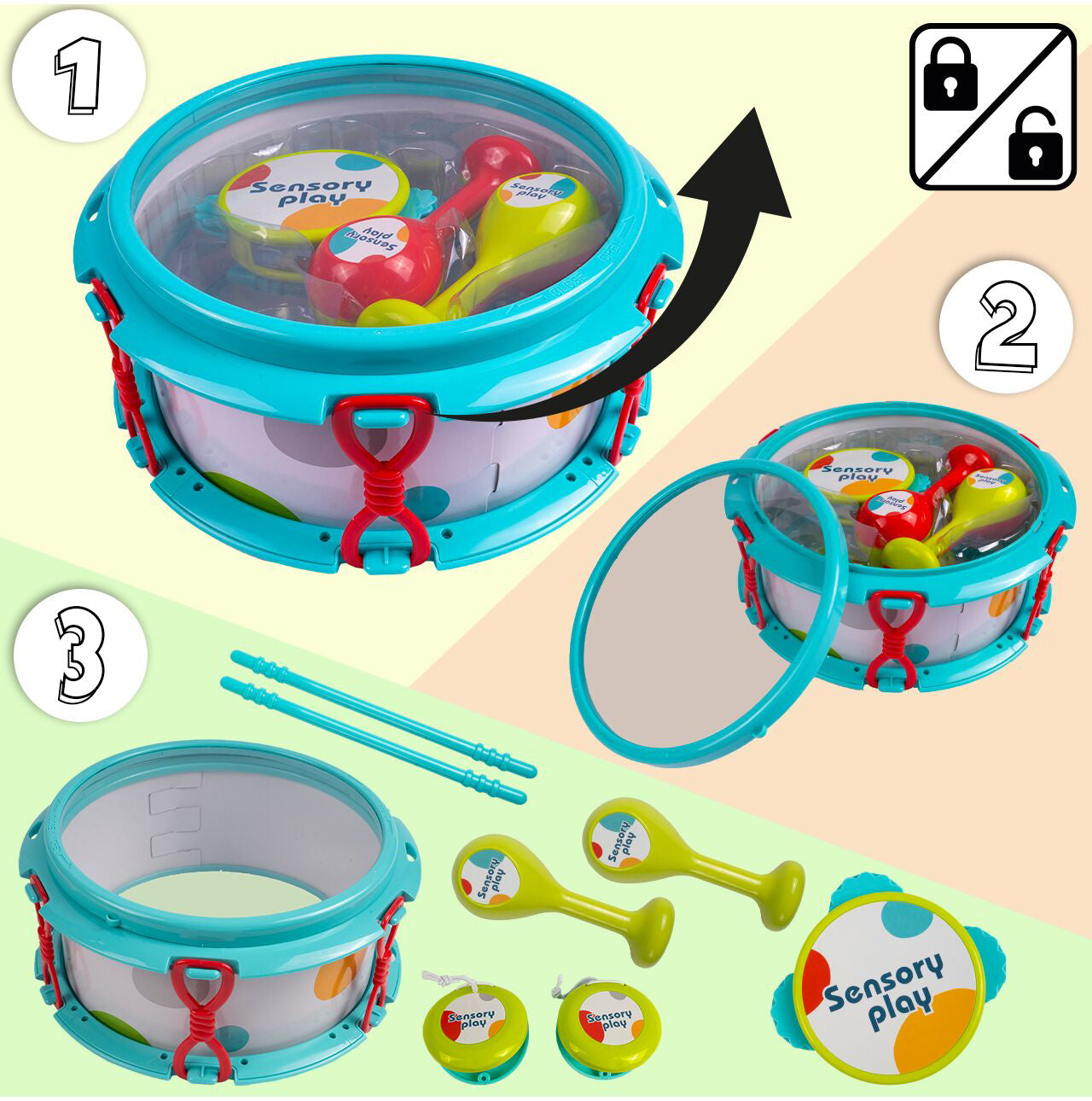 Set 4 instrumente muzicale pentru bebelusi, MalPlay 110135