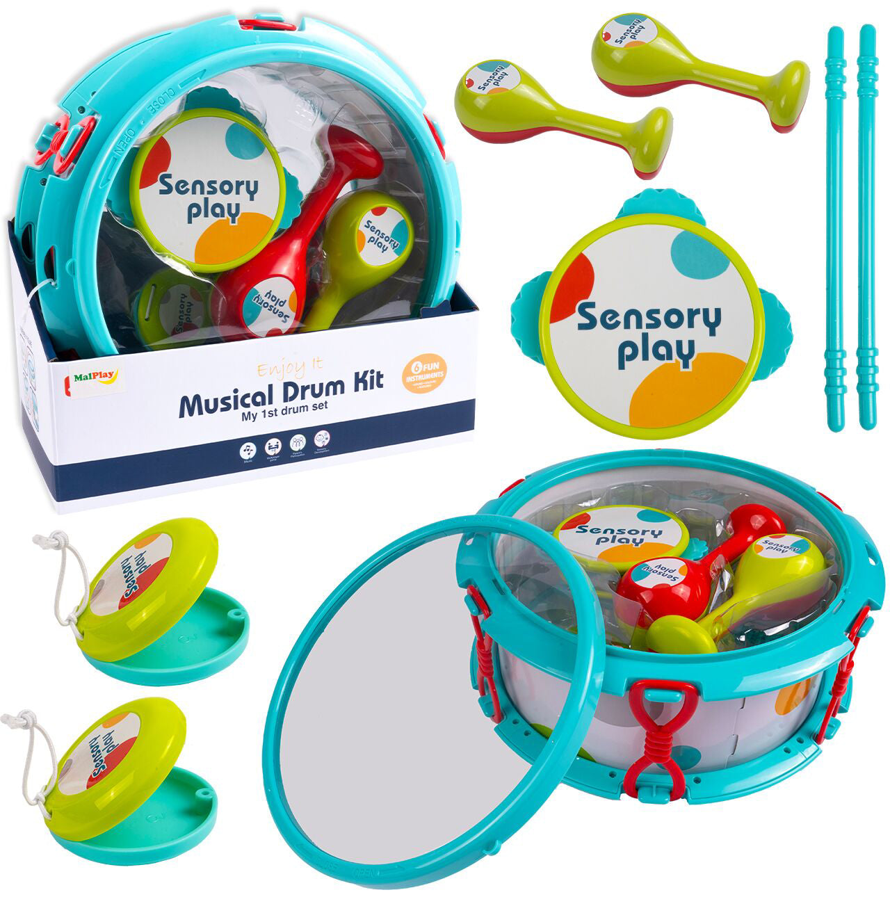 Set 4 instrumente muzicale pentru bebelusi, MalPlay 110135