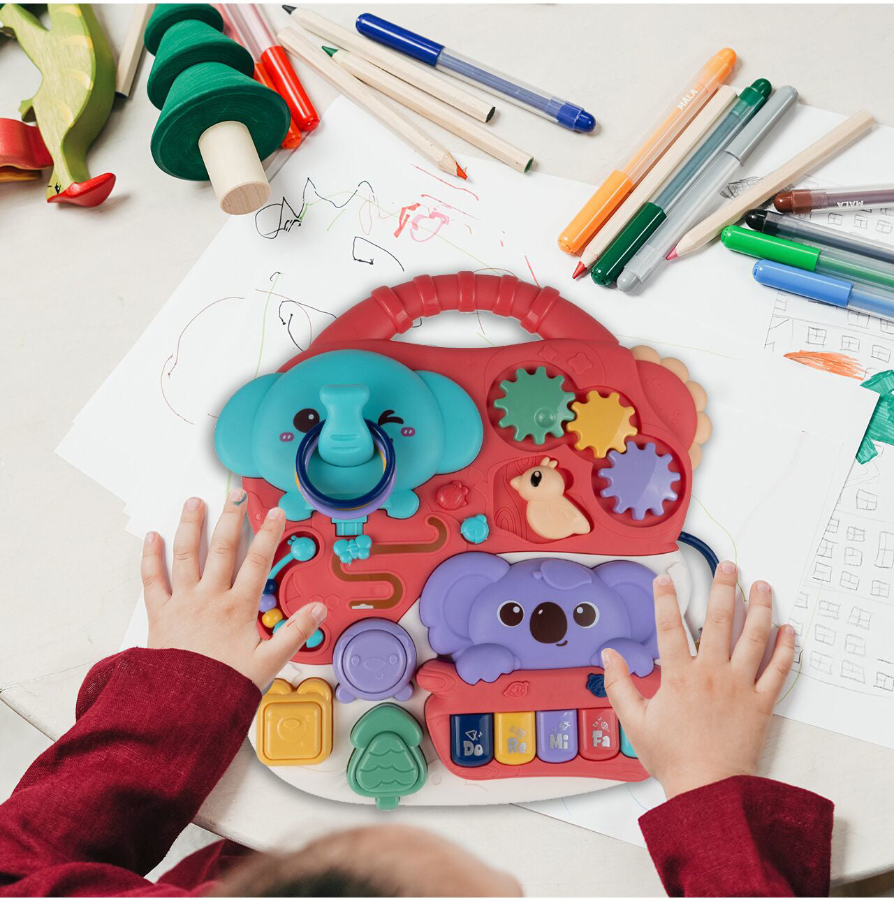 Masuta interactiva 2 in 1 cu melodii, MalPlay 109659