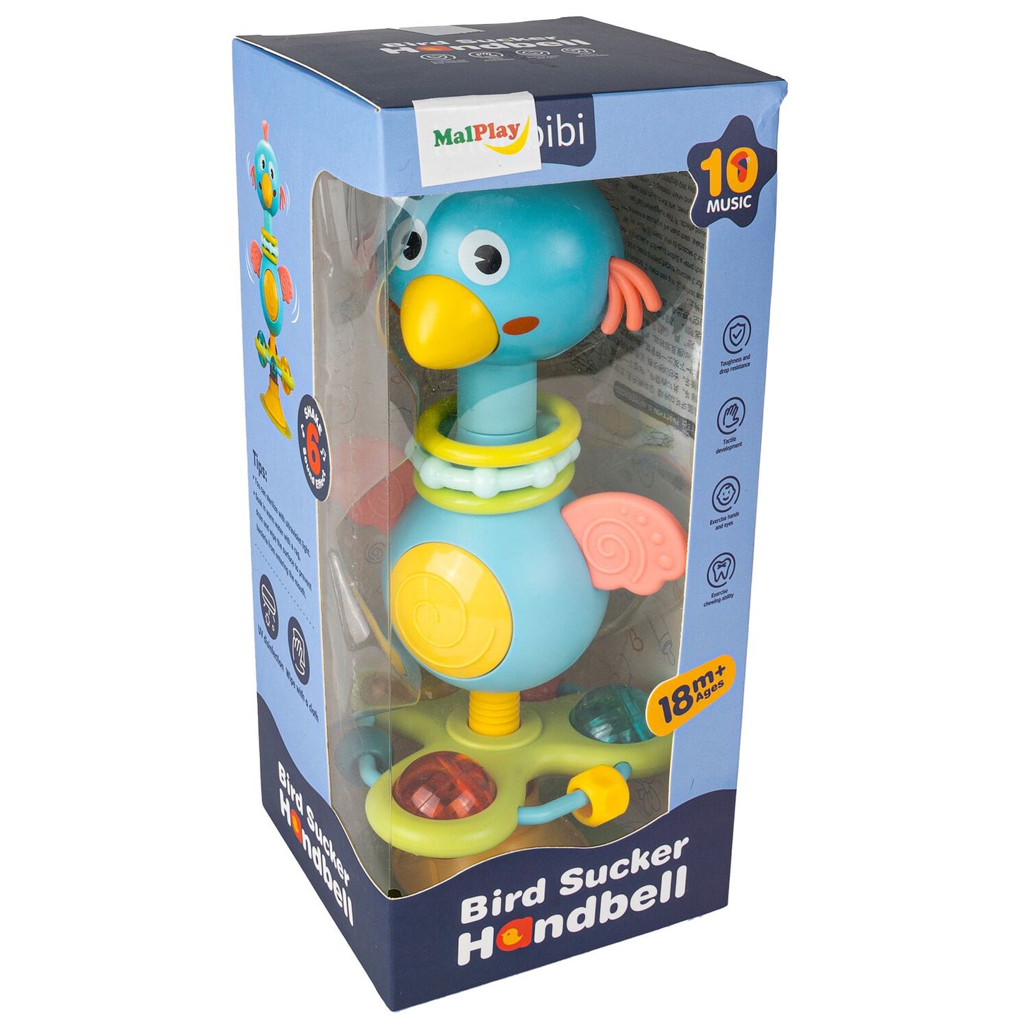 Jucarie de masa cu melodii Pasarea Vesela cu ventuza, MalPlay 109669