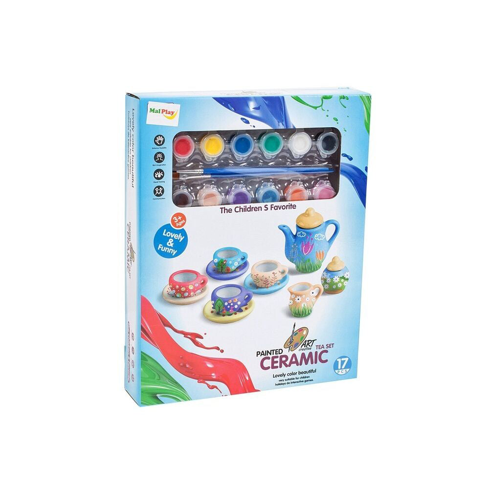 Set de ceai din ceramica pentru pictat, MalPlay 103448