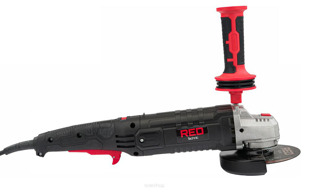 Polizor unghiular + 10 discuri, 125 mm, 1500 W, Red Technic RTSZK0069