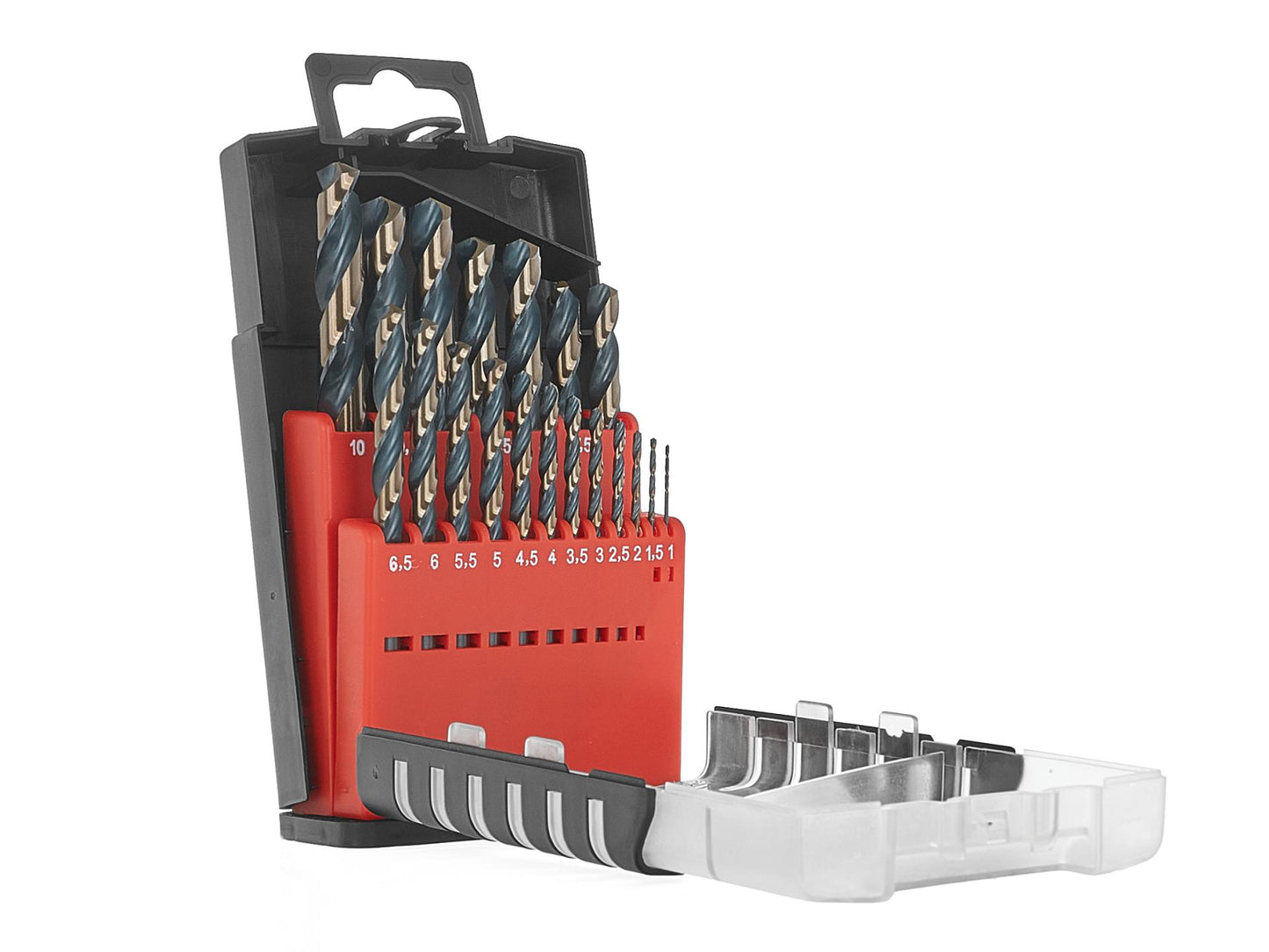 Set burghie pentru metal HSS, 1 - 10 mm, 19 elemente, Tvardy T02001