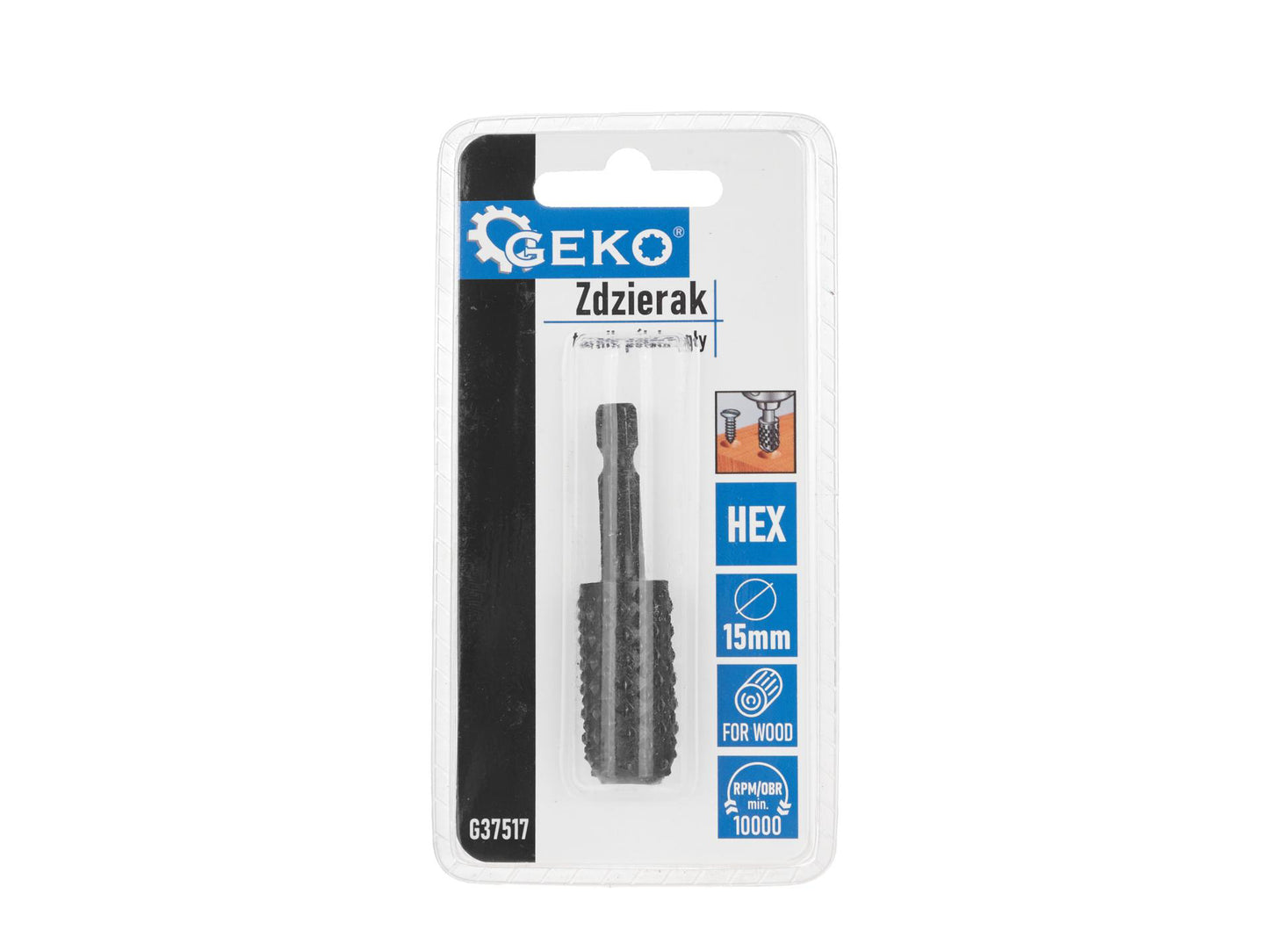 Freza semi-rotunda pentru lemn, 15 mm, prindere HEX, Geko G37517