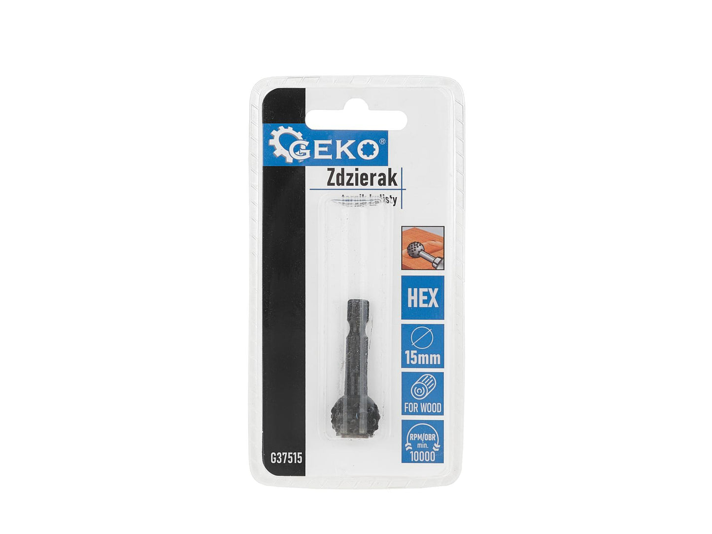 Freza rotunda pentru lemn, 15 mm, prindere HEX, Geko G37515