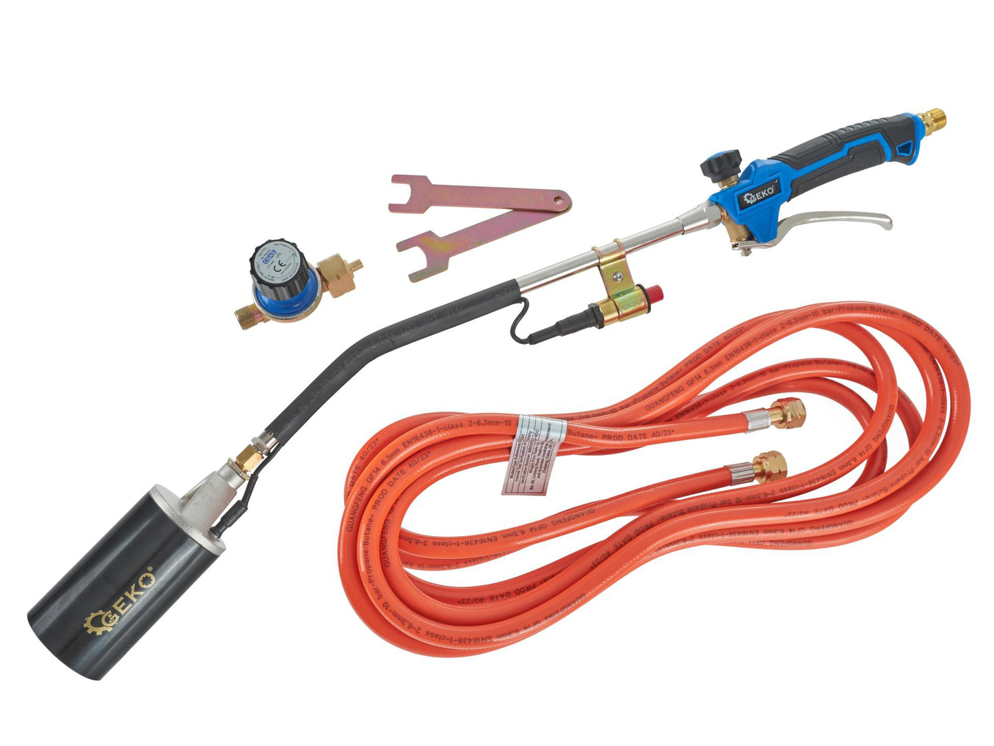 Arzator pe gaz cu accesorii, 70 cm, 5 m furtun, reductor, Geko G20013