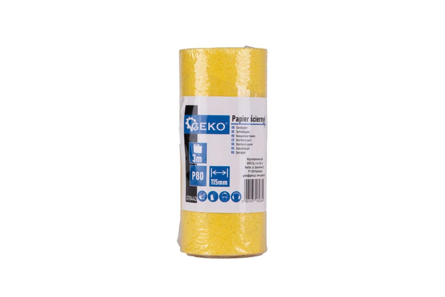 Rola hartie abraziva pentru slefuit, 115 mm x 3 m, P80, Geko G78443