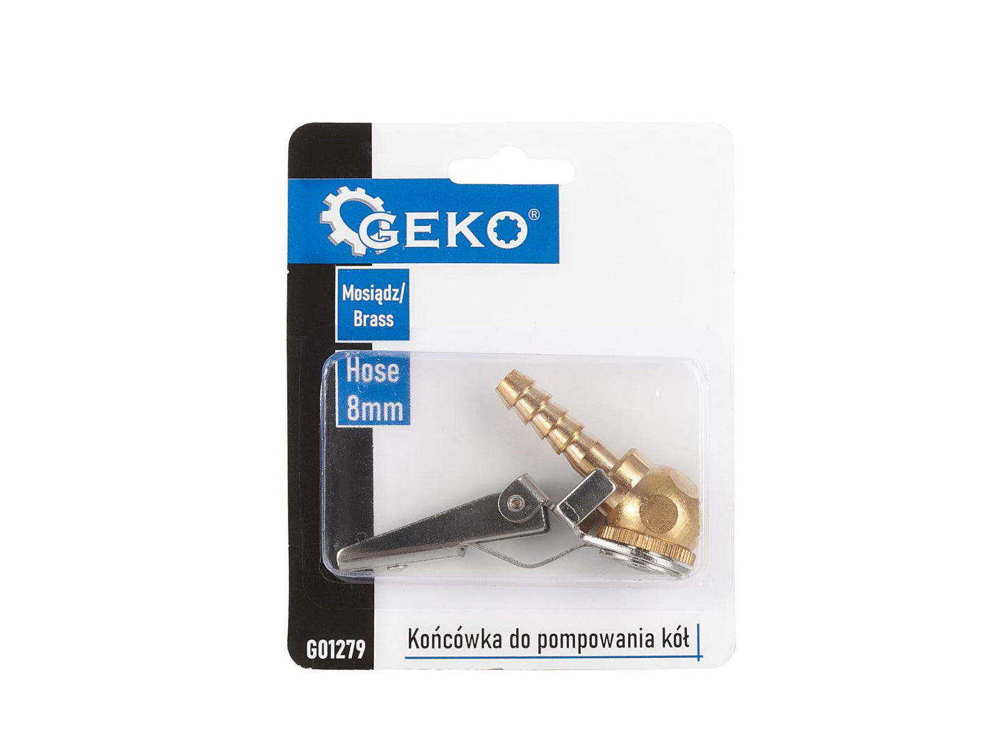 Mufa pentru umflat anvelope cu prindere pe furtun, 8 mm, Geko G01279