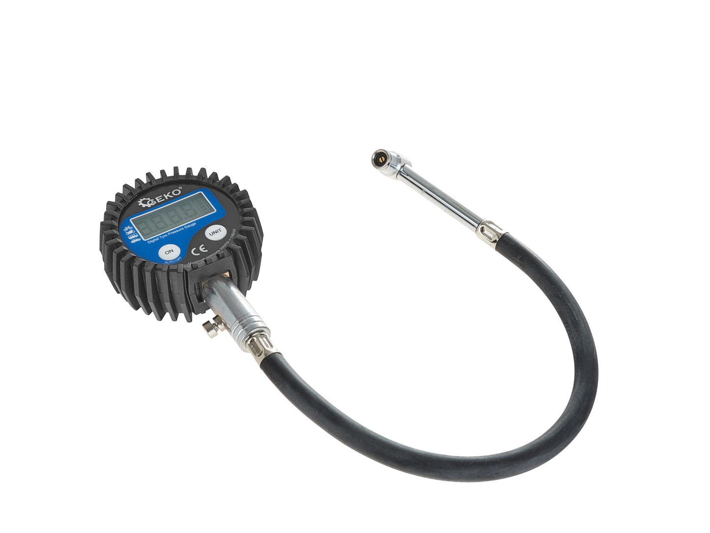 Manometru electric cu furtun pentru umflare anvelope, afisaj digital, Geko G01273