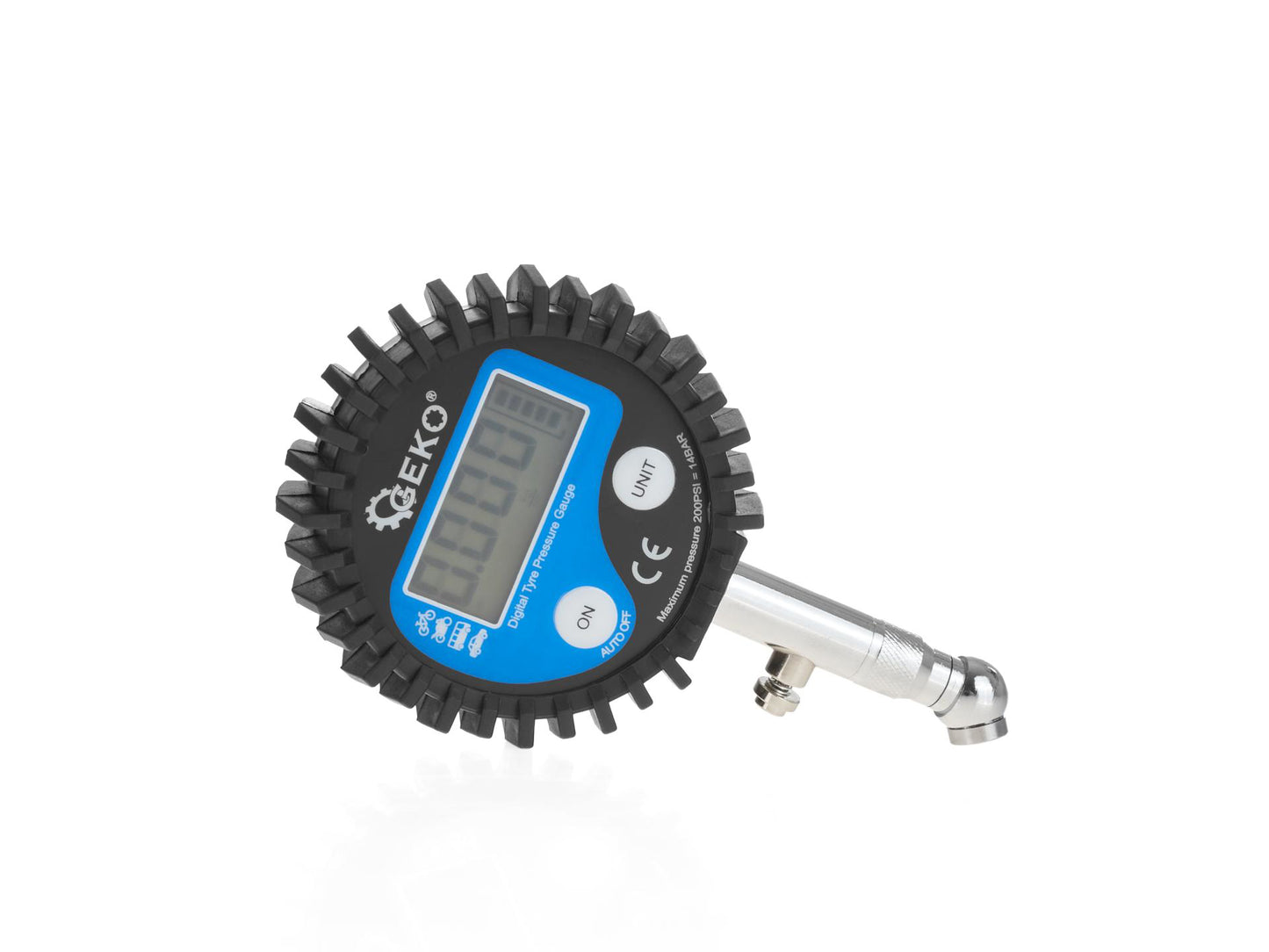 Manometru electronic cu afisaj digital pentru verificare presiune anvelope, Geko G01274