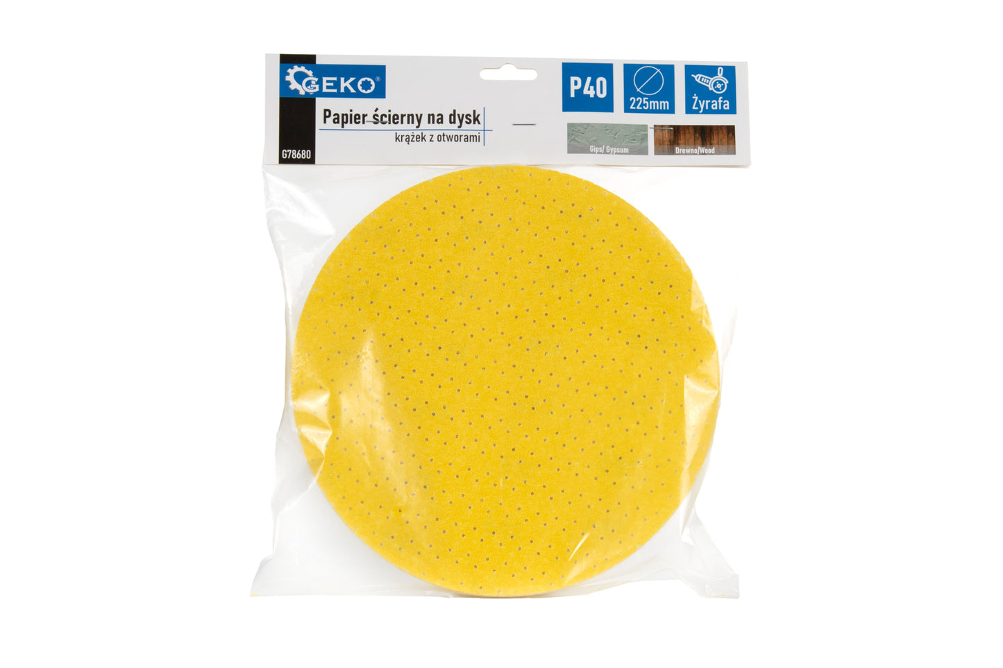 Hartie abraziva din oxid de aluminiu pentru slefuitor de pereti, 225 mm, P40, Geko G78680