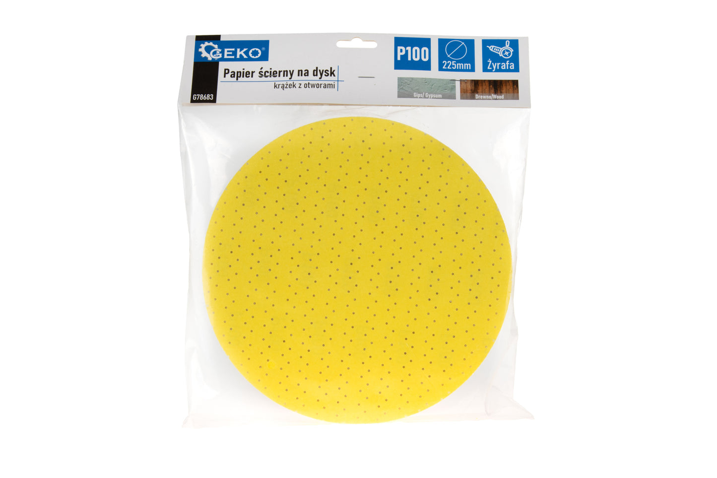 Hartie abraziva din oxid de aluminiu pentru slefuitor de pereti, 225 mm, P100, Geko G78683