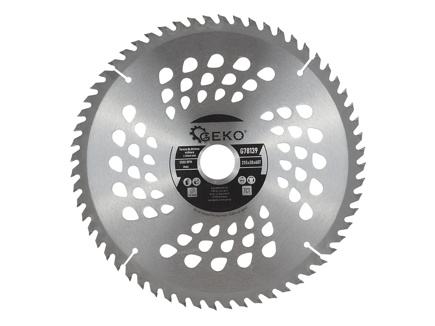 Disc pentru taiere lemn, 255 x 30 mm, 60 T, Geko G78139