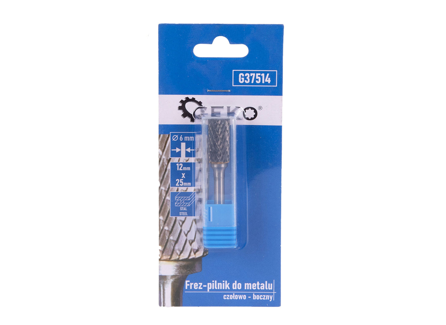 Freza pentru metal din carbura de tungsten, 12 x 25 mm, tija de 6 mm, Geko G37514