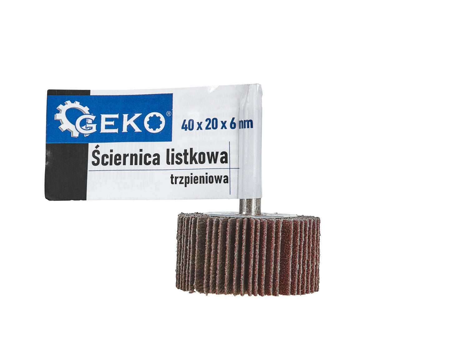 Disc abraziv cu clapete si tija, 40 x 20 x 6 mm, P150, Geko G78745