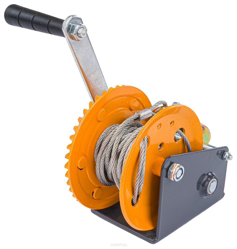 Troliu manual PM-WRC-454T, cablu 5 m, greutate maxima suportata 450 kg, Powermat PM1266