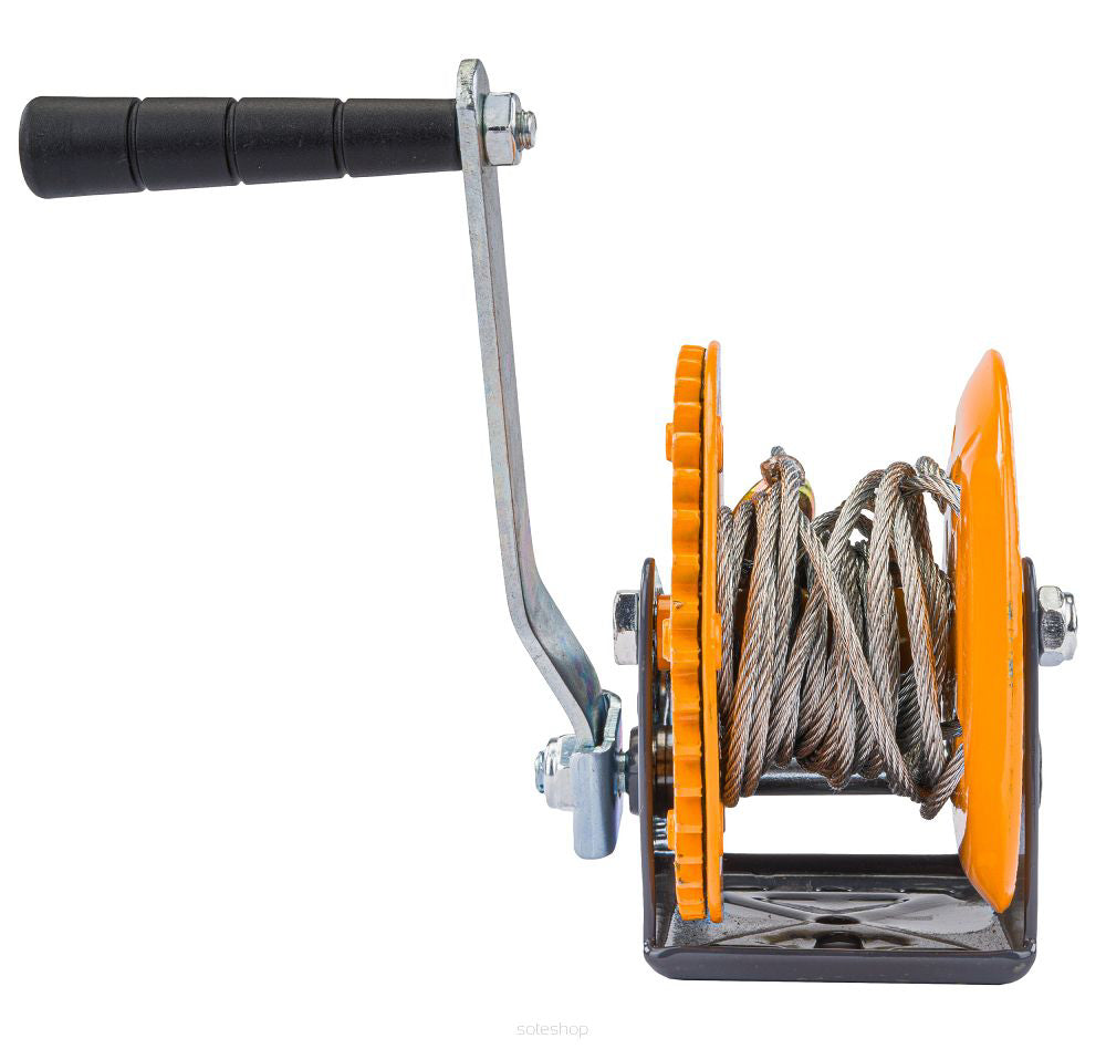 Troliu manual PM-WRC-454T, cablu 5 m, greutate maxima suportata 450 kg, Powermat PM1266