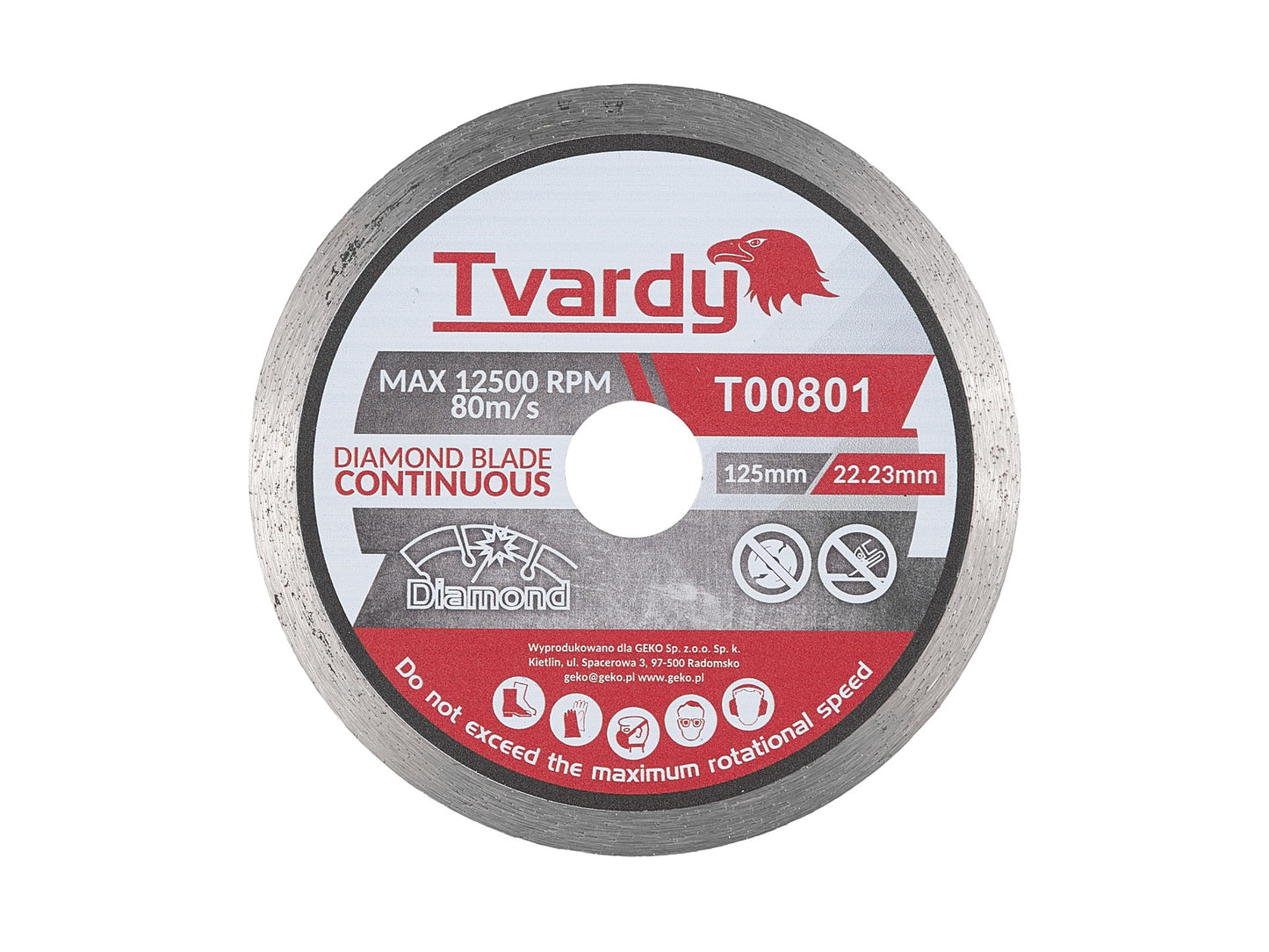 Disc diamantat pentru taiere, 125 x 7.5 x 22.23 mm, Tvardy T00801