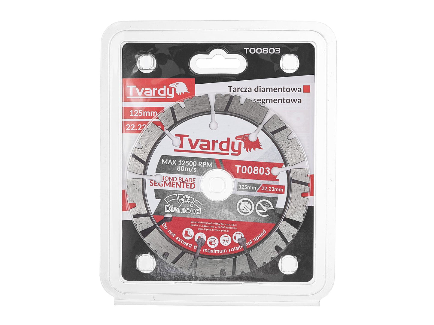 Disc diamantat segmentat, 125 x 12 x 22.23 mm, Tvardy T00803