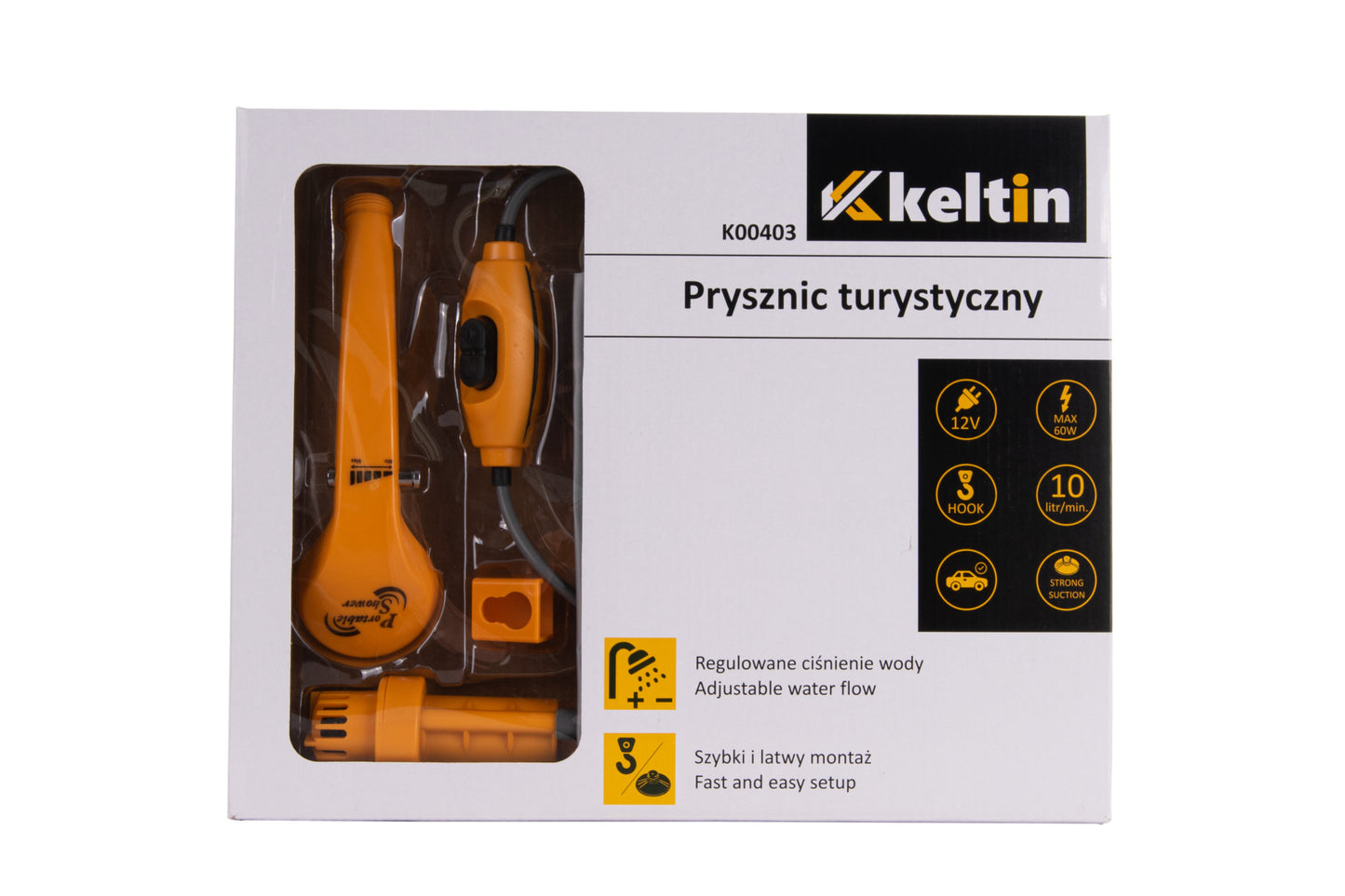 Dus turistic camping, 12 V, 10 l / min, Keltin K00403