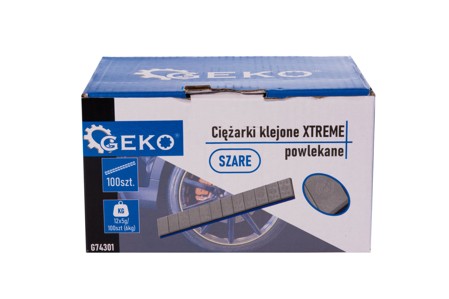 Set contra-greutati adezive pentru echilibrat jante de aliaj, 12 x 5 g, 100 elemente, Geko G74301