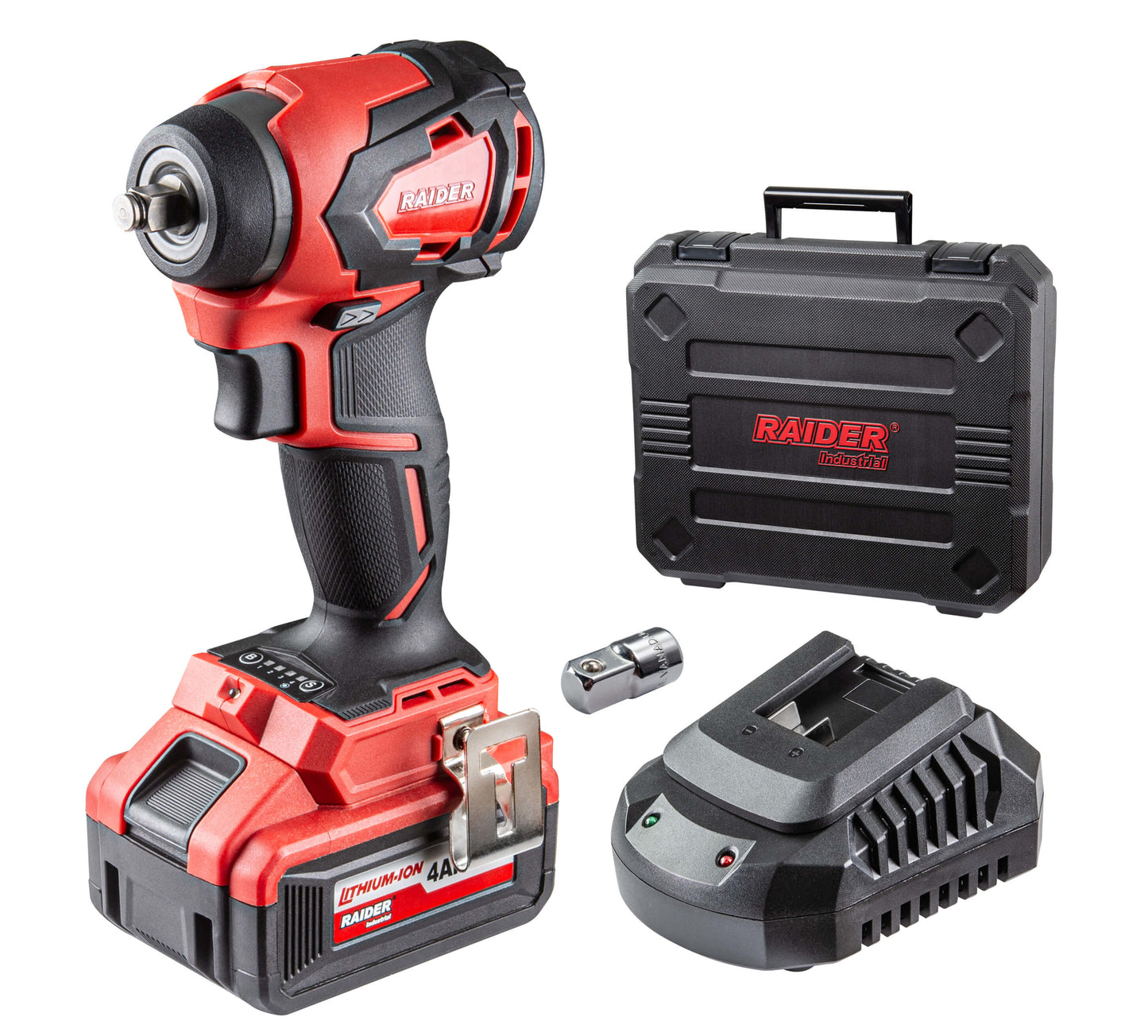 Cheie de impact cu acumulator RDI-IBW03, 20 V, 4 Ah, 280 Nm, 1 / 2", Raider 031303