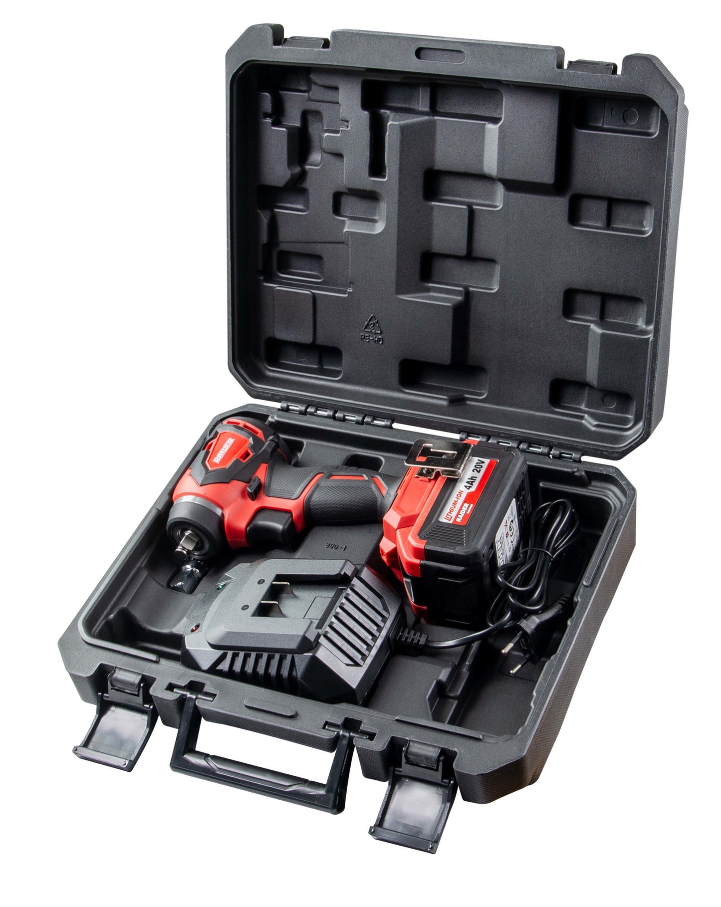 Cheie de impact cu acumulator RDI-IBW03, 20 V, 4 Ah, 280 Nm, 1 / 2", Raider 031303