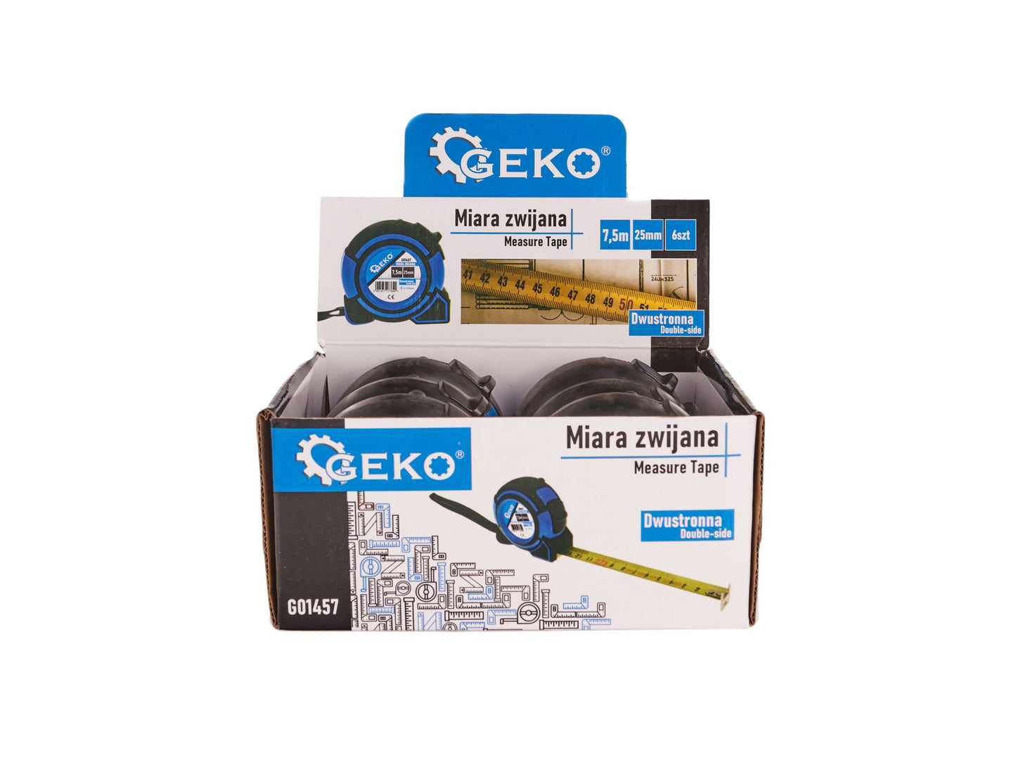 Ruleta Double Side, 7.5 m x 25 mm, Geko G01457