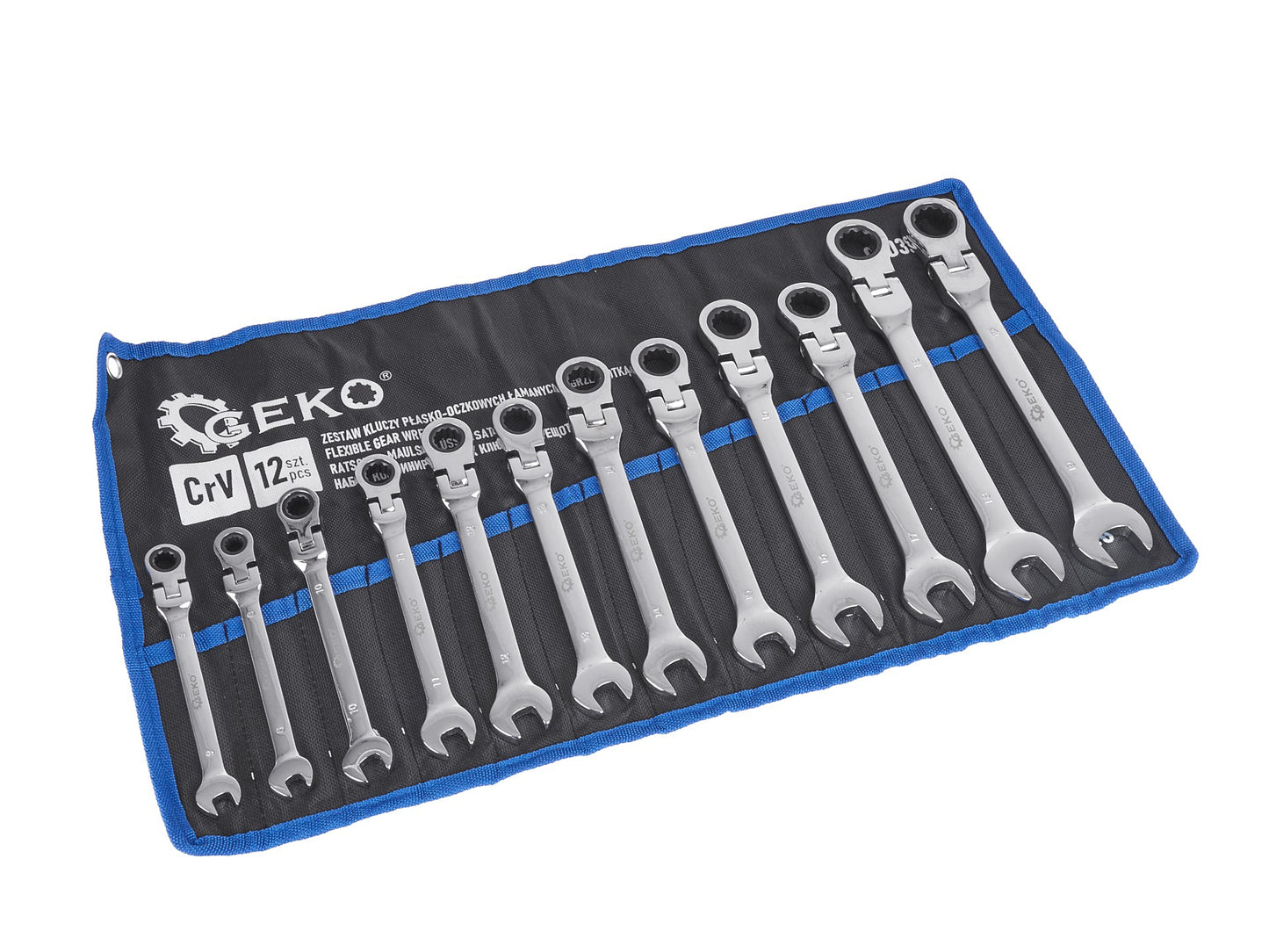 Set chei combinate cu clichet, 8-19 mm, 12 elemente, Geko G10337