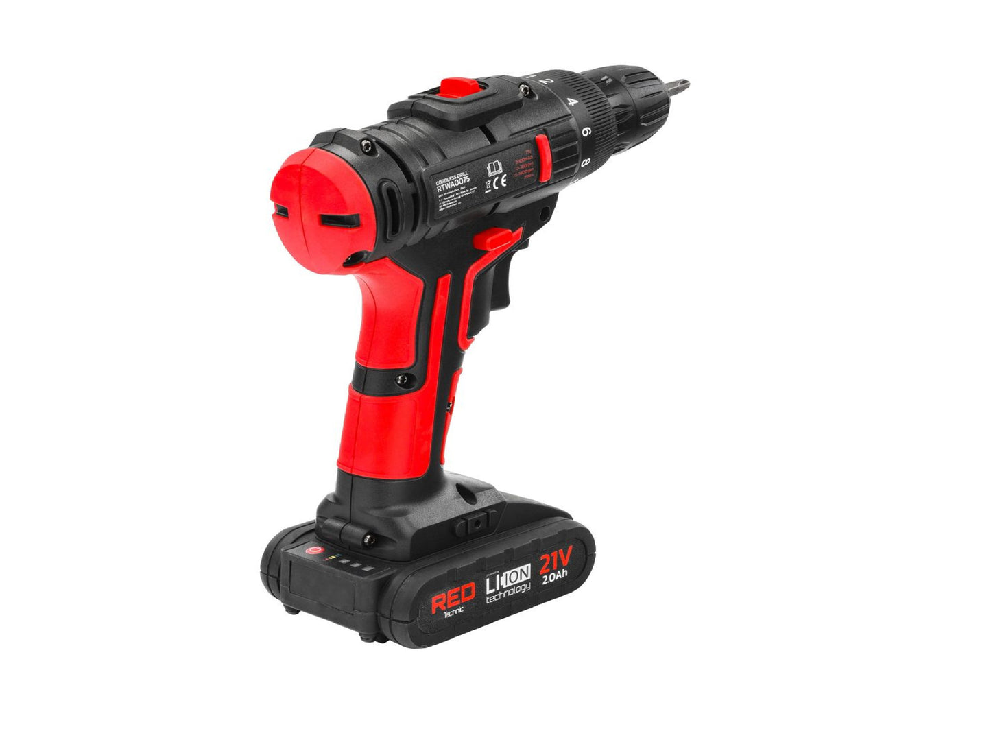 Bormasina electrica cu acumulator, 21 V, Red Technic RTWA0075