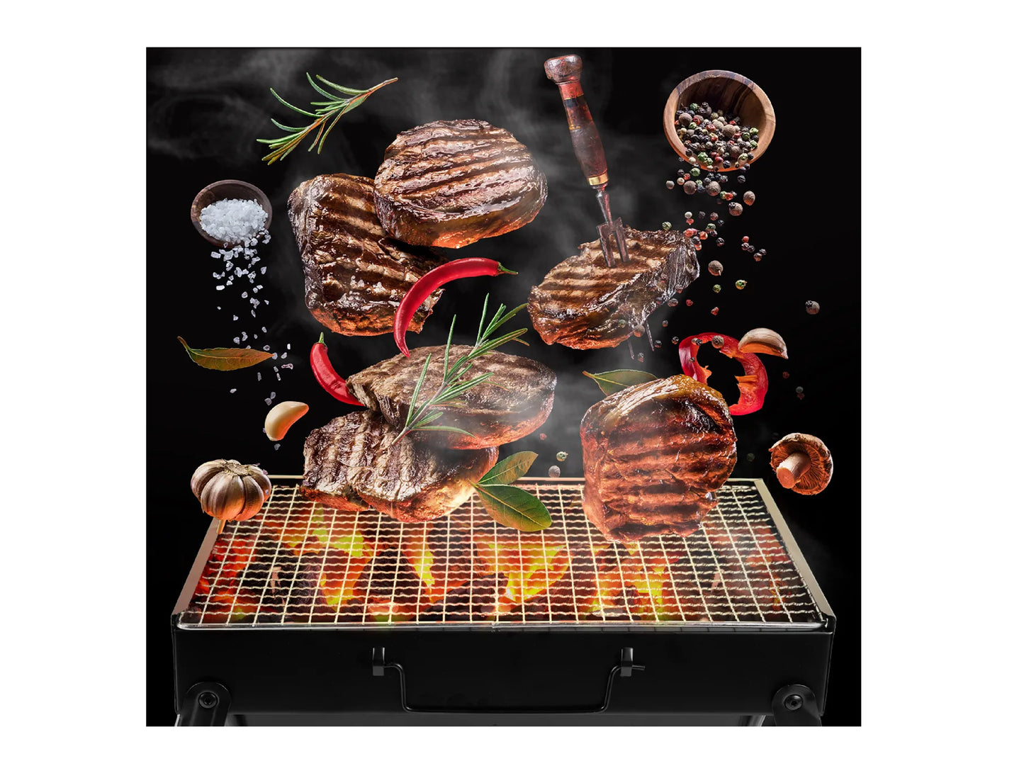 Gratar pliabil pe carbuni TravelBbq GM1000, 20 x 41.5 cm, MalTec 111037