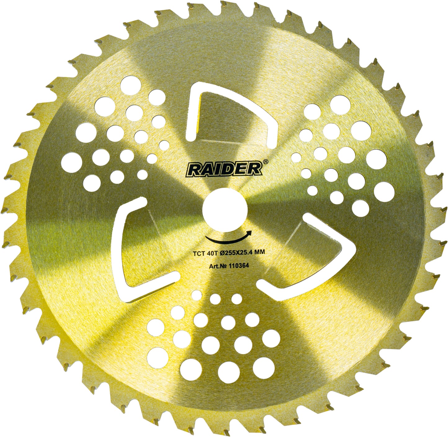 Lama motocoasa pentru iarba 40T si buruieni 3T, 255 x 25.4 mm, Raider Garden Tools 110364