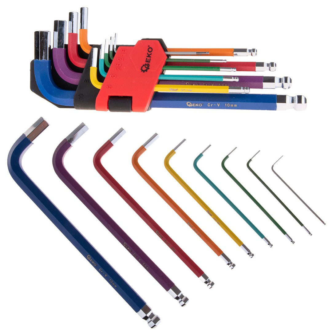 Set chei colorate imbus, 9 elemente, Geko G01702