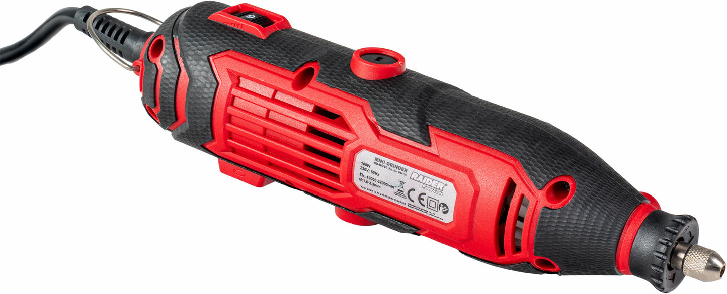 Set mini polizor cu accesorii, 160 W, 189 elemente, Raider 044110