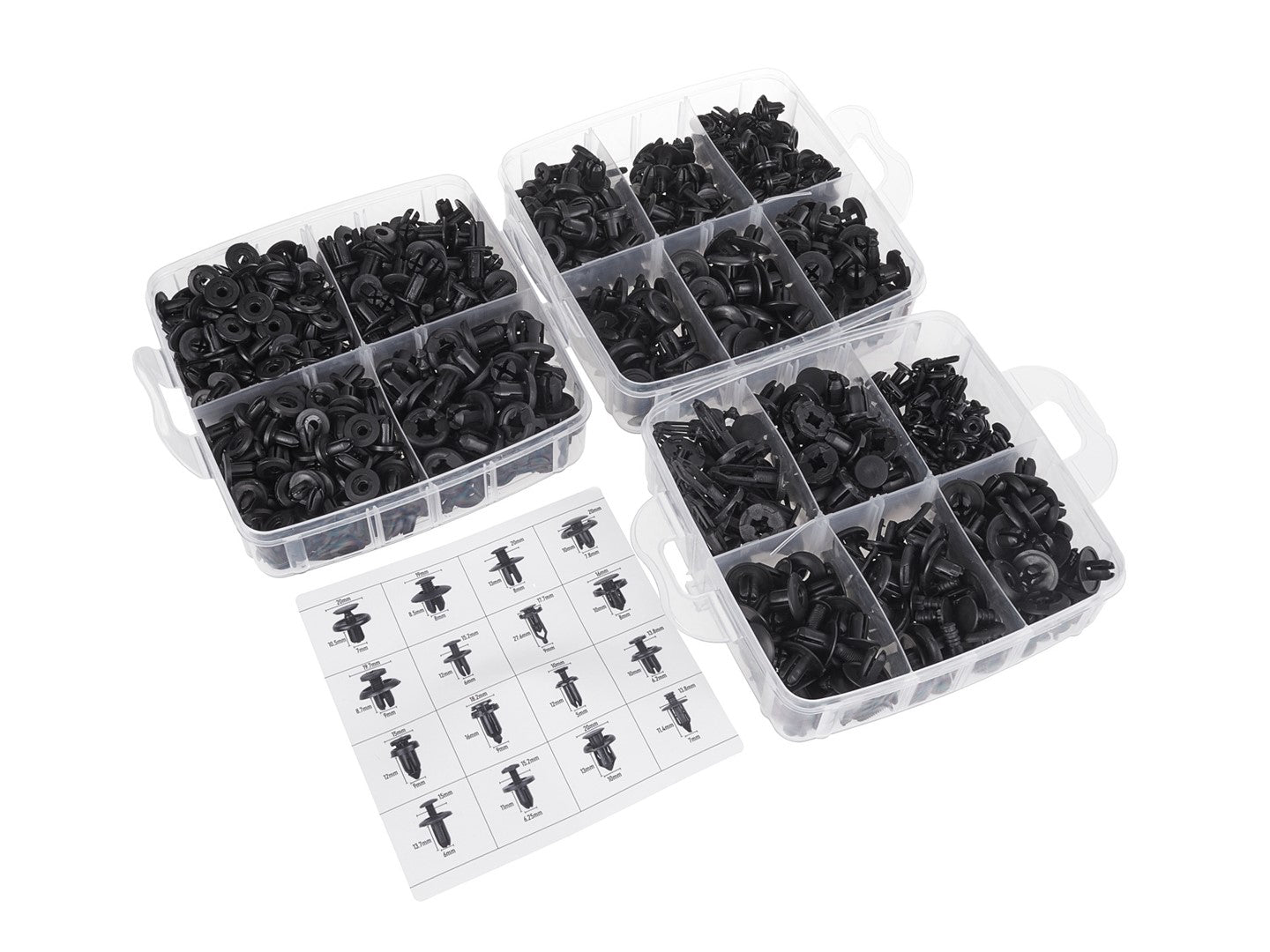 Set clipsuri / cleme auto de fixare pentru tapiterie, 655 elemente, Geko G02935