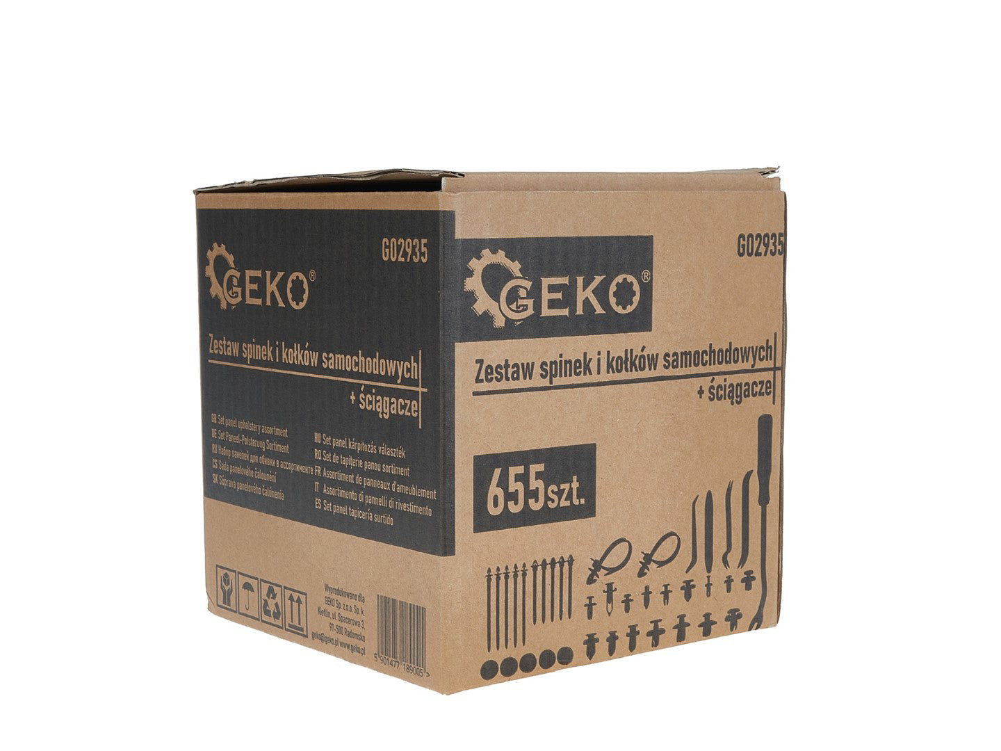 Set clipsuri / cleme auto de fixare pentru tapiterie, 655 elemente, Geko G02935