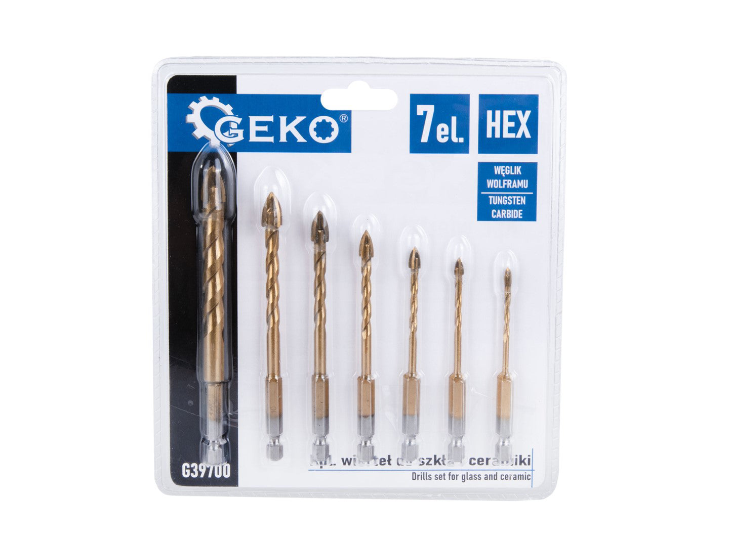 Set burghie pentru sticla si ceramica, 7 elemente, Geko G39700