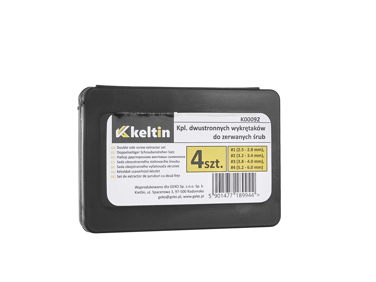 Set extractoare duble pentru suruburi, 4 elemente, Keltin K00092