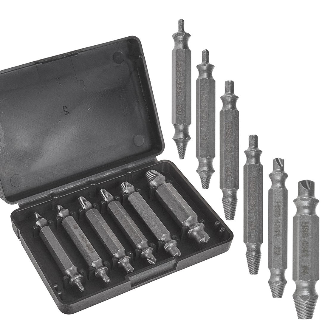 Set extractoare duble pentru suruburi rupte, 6 elemente, Keltin K00093