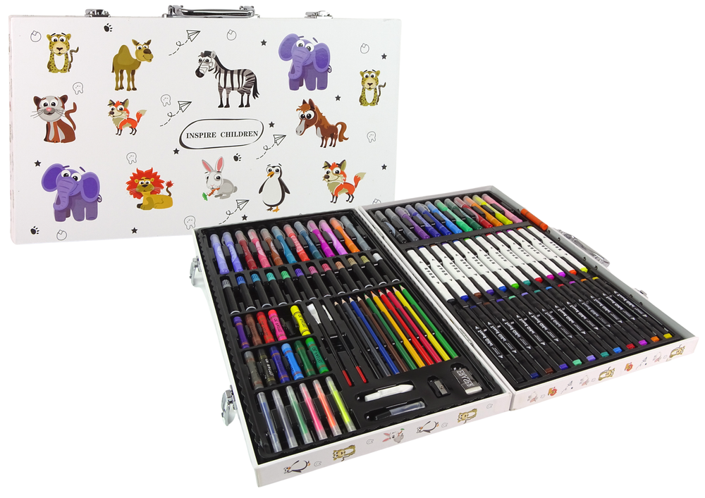 Set de pictura pentru copii, 52 x 28 x 5.5 cm, multicolor, 94 elemente, Lean 12854