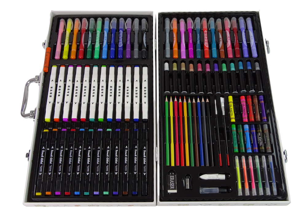 Set de pictura pentru copii, 52 x 28 x 5.5 cm, multicolor, 94 elemente, Lean 12854